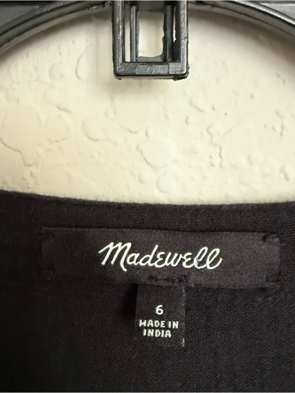 Madewell Black Cotton Gauzy Tiered Midi Dress Size 6 Boho Button Front Resort - Picture 5 of 6